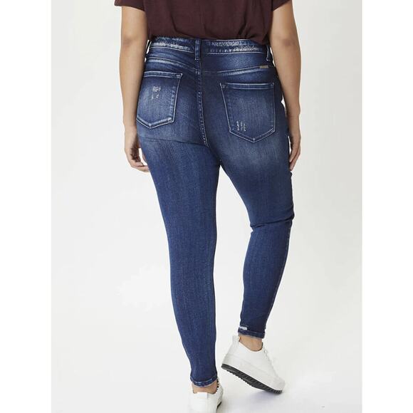 NWT KanCan High Rise Super Skinny Jeans Button Fly Dark Denim Plus Size 3XL - Picture 5 of 10